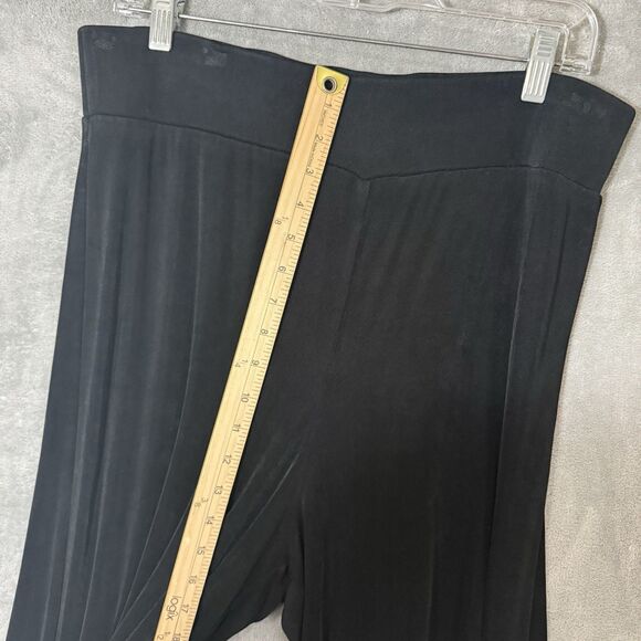 Chicos Travelers Women 3 Size XL Pants Black Pull On Wide Leg Comfort Crop - Picture 5 of 8